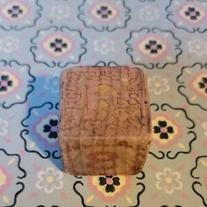 Victorian Carved Wooden Block with Letter P